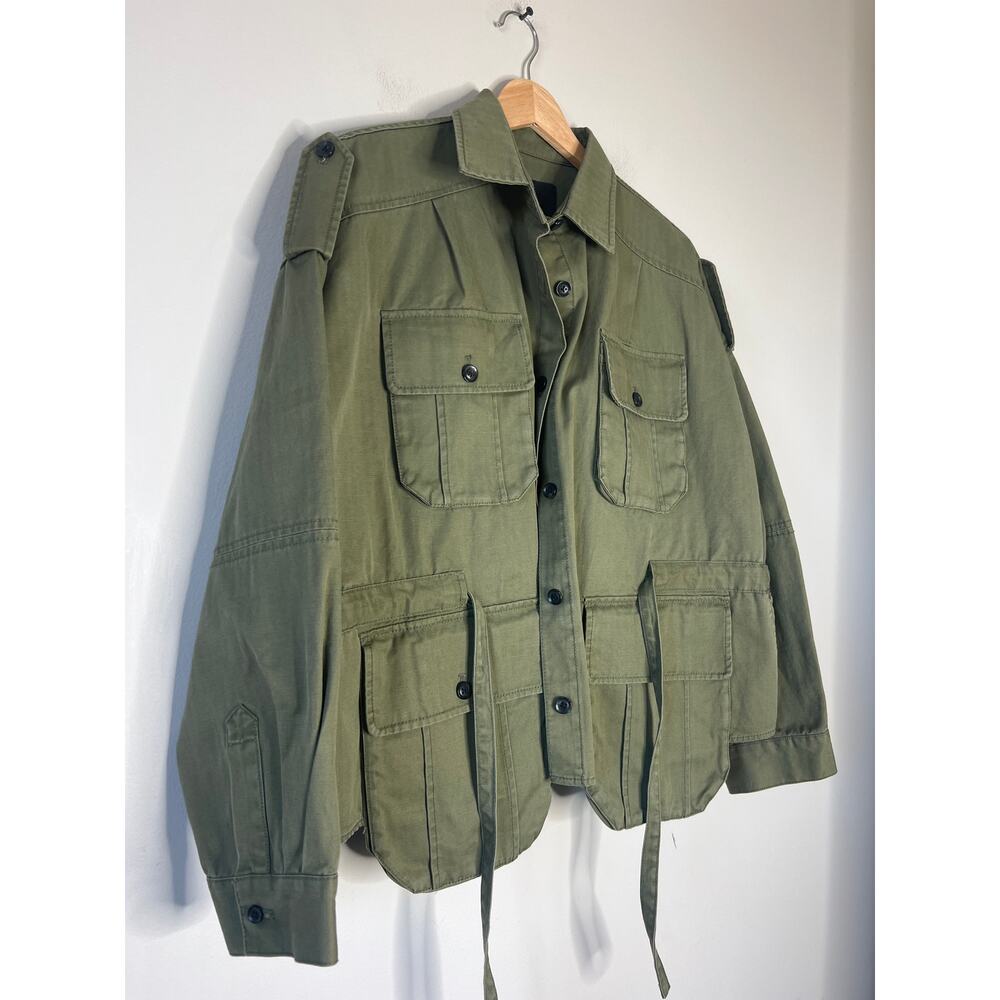 NEW Marissa Webb Dante Wash Canvas Cropped Utility Jacket Green Size: XS - Picture 4 of 9